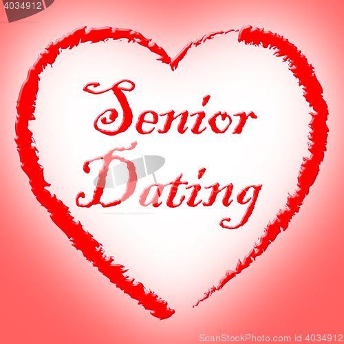 Image of Senior Dating Represents Mature Internet And Retirement