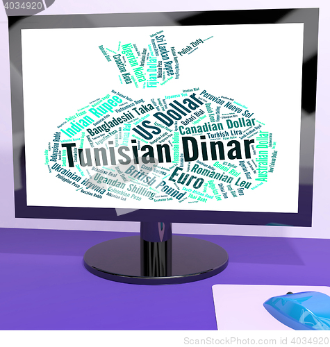 Image of Tunisian Dinar Shows Worldwide Trading And Currencies