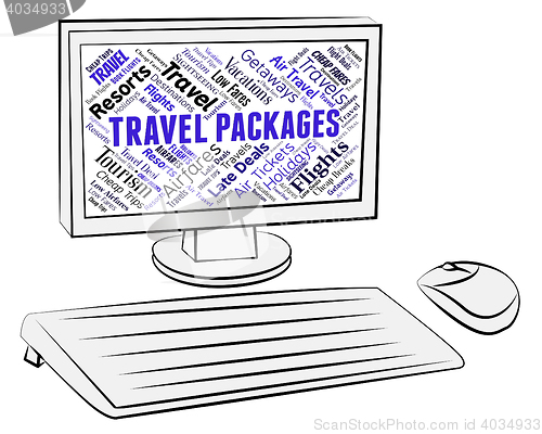 Image of Travel Packages Means Tour Operator And Computers