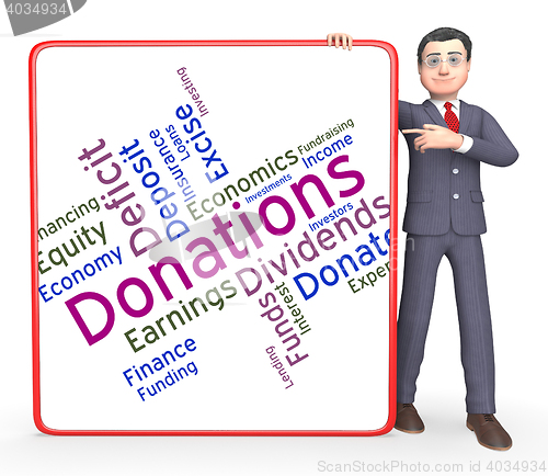 Image of Donation Word Means Contribution Donate And Contributors