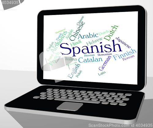 Image of Spanish Language Means Wordcloud Translator And Text