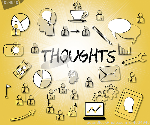 Image of Thoughts Icons Represents Idea Reflection And Sign