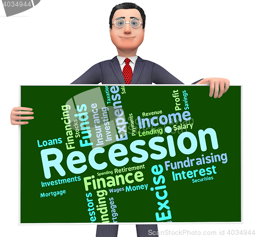 Image of Recession Word Represents Financial Crisis And Bankrupt