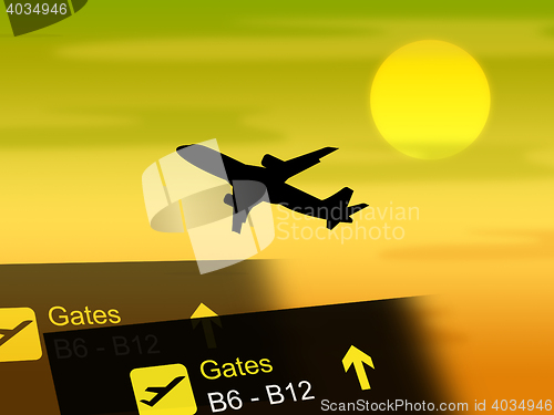 Image of Flight Vacation Shows Vacationing Transportation And Flights
