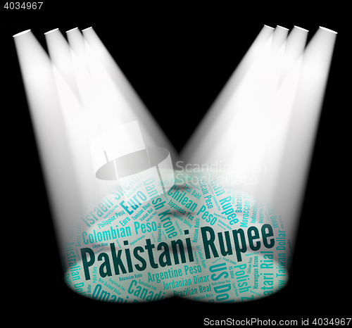 Image of Pakistani Rupee Shows Foreign Currency And Banknote