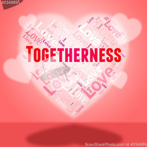 Image of Togetherness Heart Represents In Love And Close