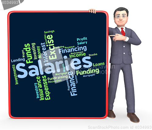 Image of Salaries Word Represents Remuneration Wage And Workers