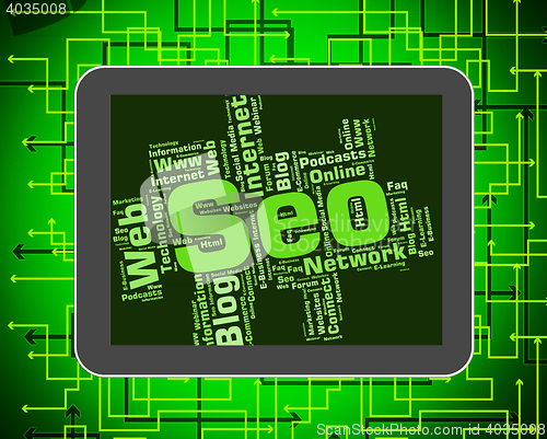 Image of Seo Word Means Wordcloud Website And Optimization