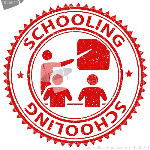 Image of Schooling Stamp Shows Stamped Study And Educating