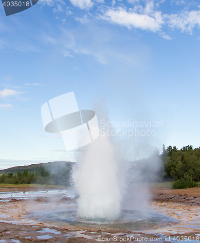 Image of Strokkur eruption in the Geysir area, Iceland