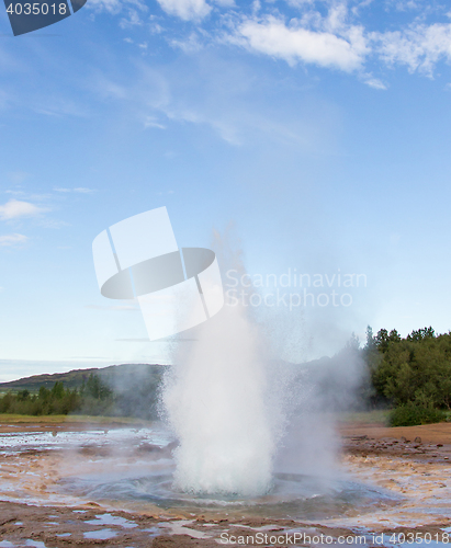 Image of Strokkur eruption in the Geysir area, Iceland