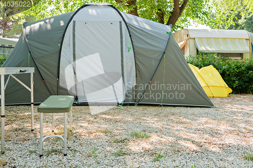 Image of Camping tent in nature in summertime