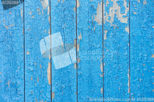 Image of blue wooden fence