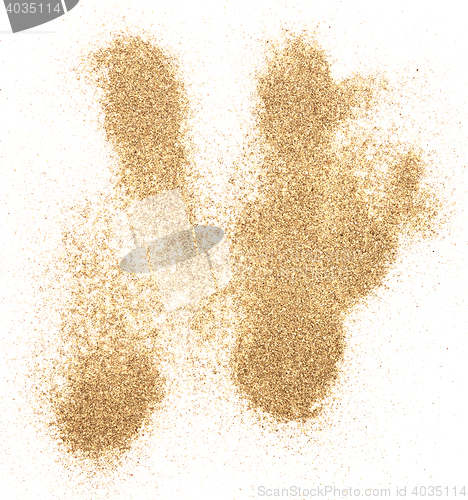 Image of sand on white
