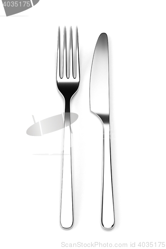 Image of Fork and knife isolated