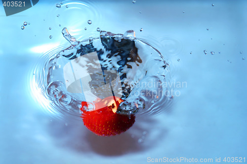 Image of strawberry and water