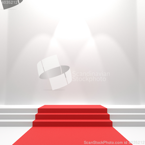 Image of Red carpet on stairs. 