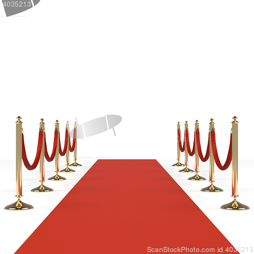 Image of Red carpet with red ropes