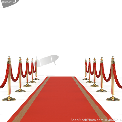 Image of Red carpet with red ropes