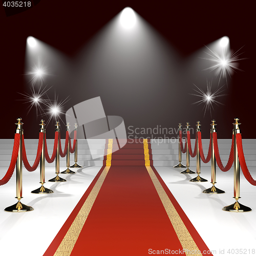 Image of Red carpet with red ropes