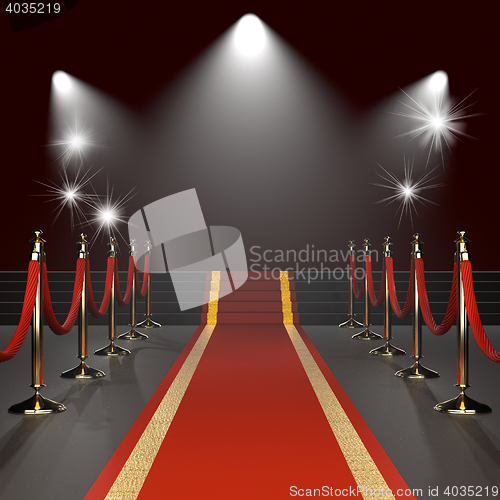 Image of Red carpet with red ropes