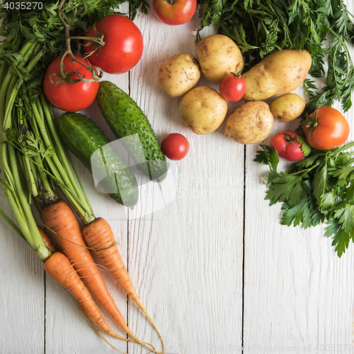 Image of freshly grown raw vegetables