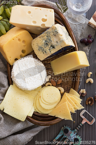 Image of Various types of cheese set