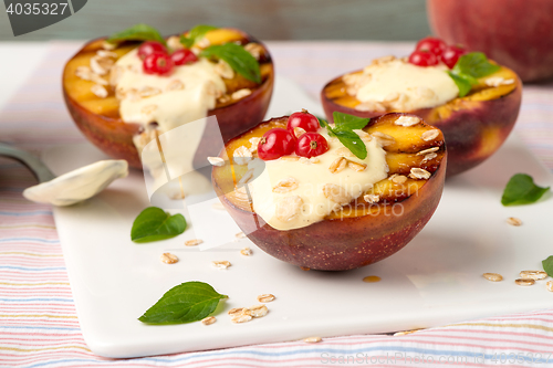 Image of Grilled peaches dessert