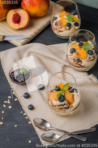 Image of Cream and peach desert