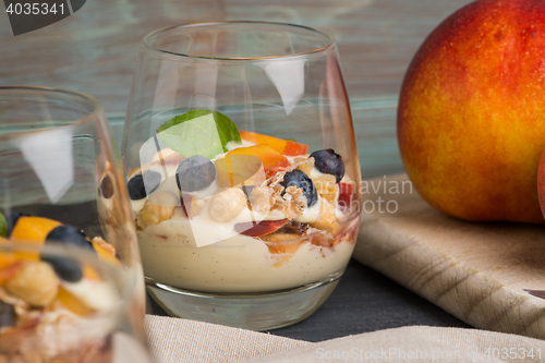Image of Cream and peach desert