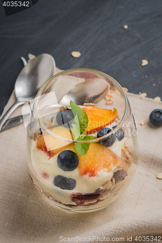Image of Cream and peach desert