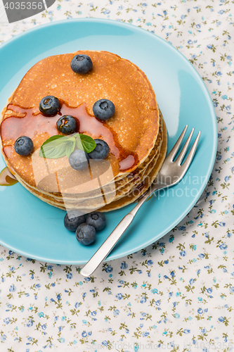 Image of Pancakes with fresh blackberries