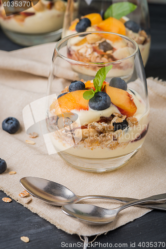 Image of Cream and peach desert
