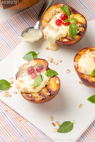 Image of Grilled peaches dessert