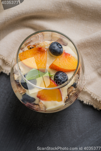 Image of Cream and peach desert