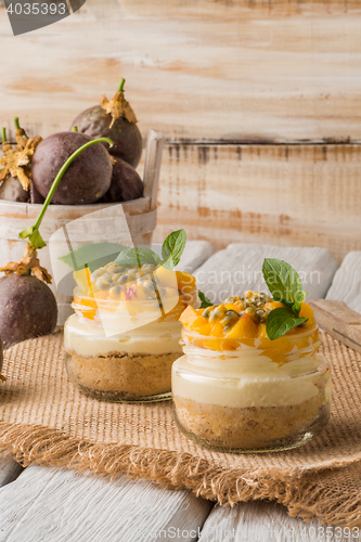 Image of Desert with yogurt and passion fruit