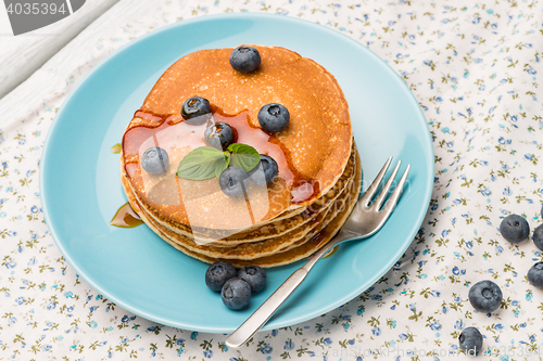 Image of Pancakes with fresh blackberries