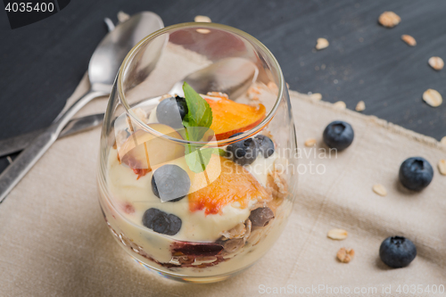 Image of Cream and peach desert