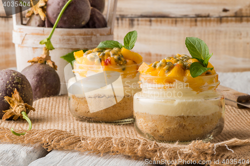 Image of Desert with yogurt and passion fruit