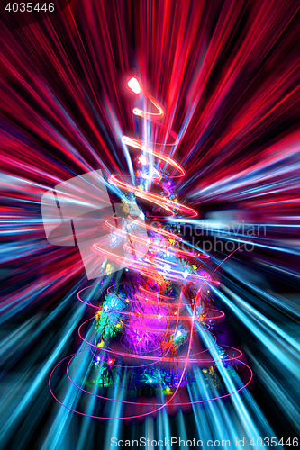 Image of abstract christmas lights explosion