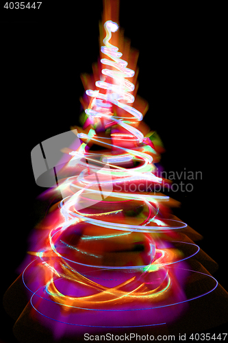 Image of christmas lights as xmas tree