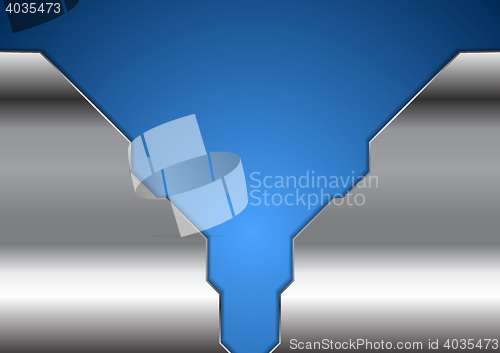 Image of Abstract blue corporate design with metallic elements