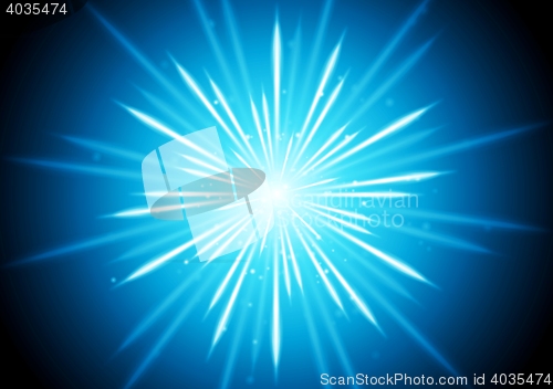 Image of Abstract blue glowing beams background