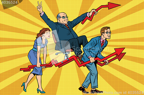Image of business people are the boss, sales schedules