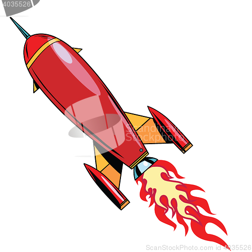 Image of Retro rocket soars up