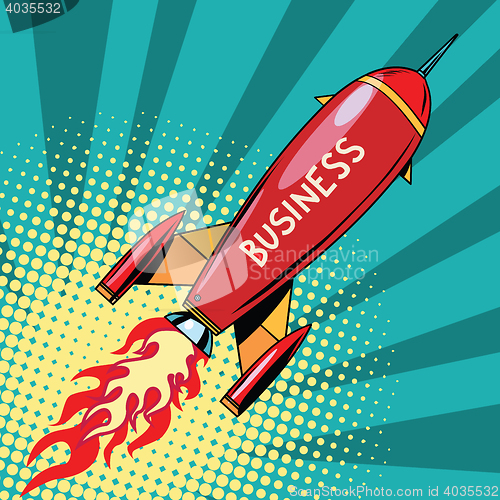 Image of business startup rocket