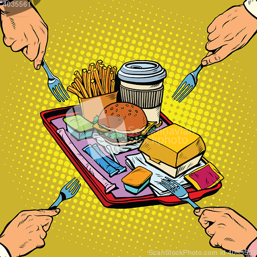 Image of Full tray of fast food