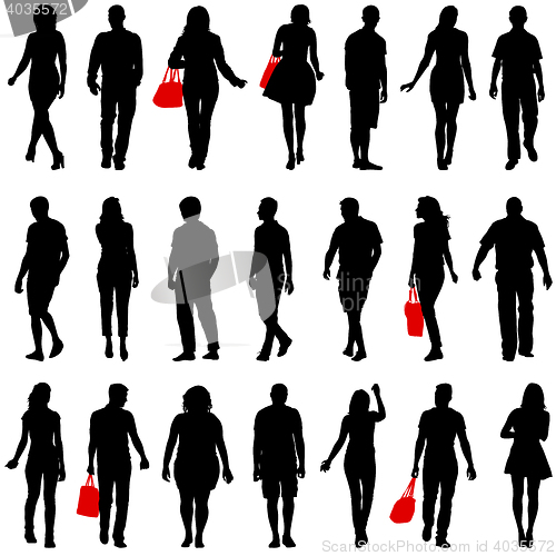 Image of Couples man and woman silhouettes on a white background. illustration