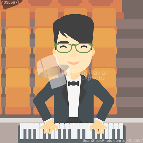 Image of Man playing piano vector illustration.