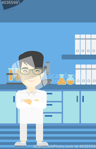 Image of Male laboratory assistant vector illustration.